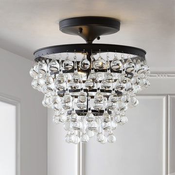 Toronto Metal/Crystal LED Flush Mount - JONATHAN Y